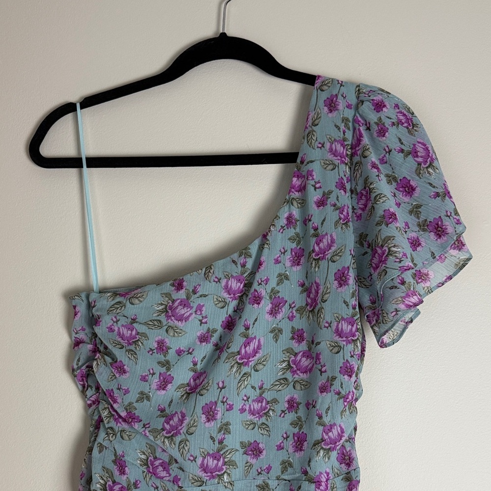 Astr Women's Pink Green One-Shoulder Asymmetrical Dress Size M - Picture 7 of 16